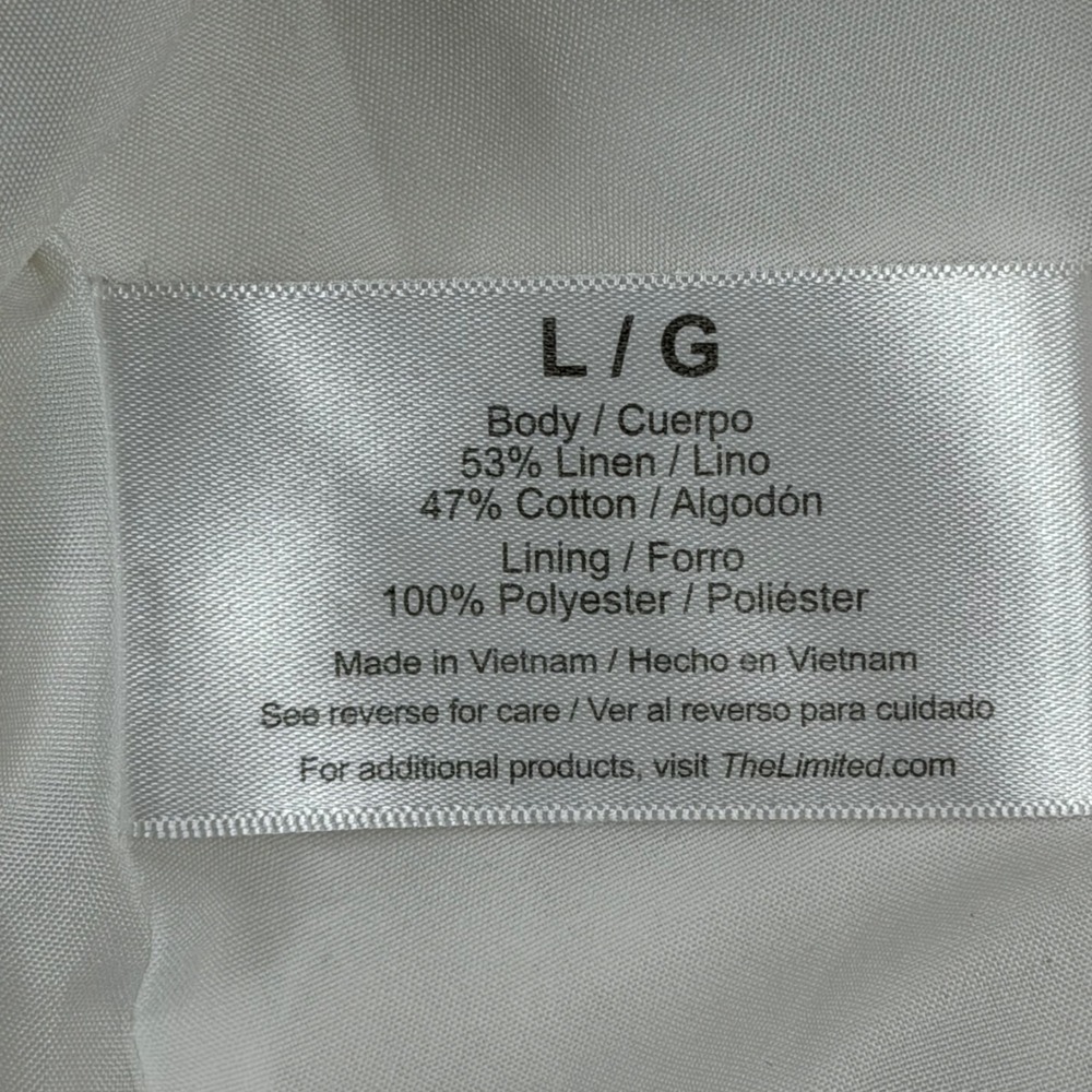 The Limited Size Large White Linen Blend Ruched Sleeve Blazer Jacket - Picture 7 of 8